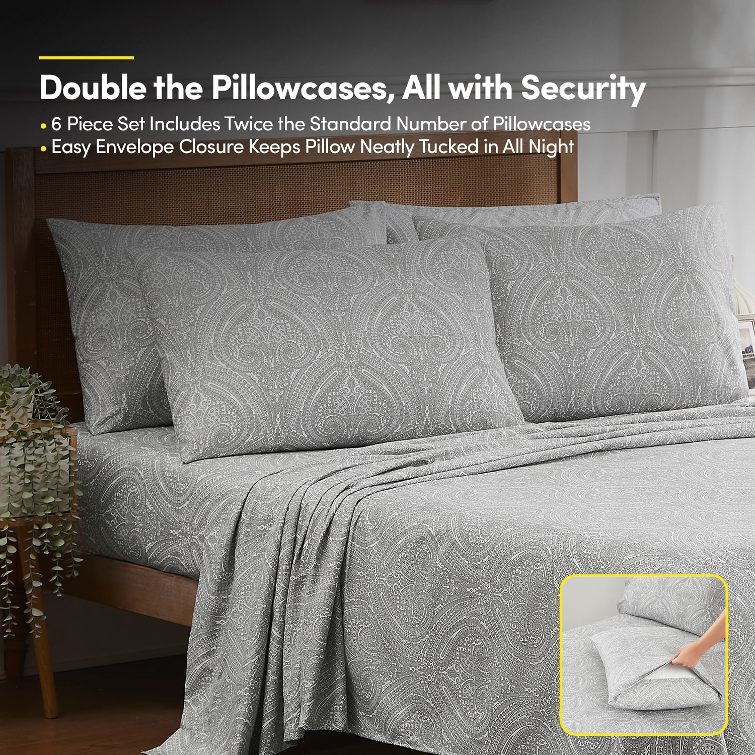 Sweet Home Collection 1500tc Deep Pocket Sheet Set