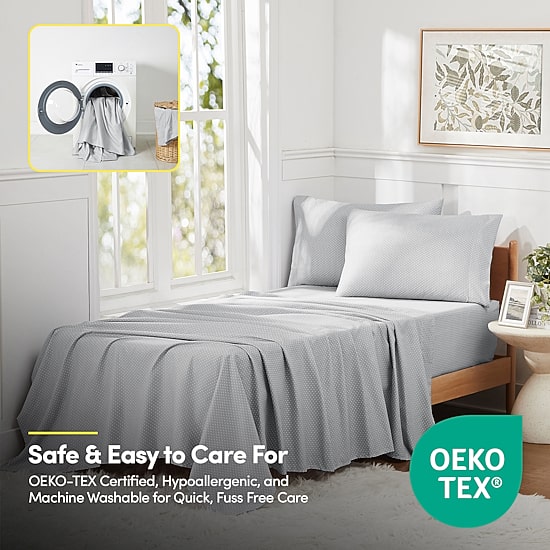 Sweet Home Collection™ 6 Piece Polka Dots Printed Sheet Set, Deluxe Ultra Soft 1500 Series, Double Brushed Microfiber