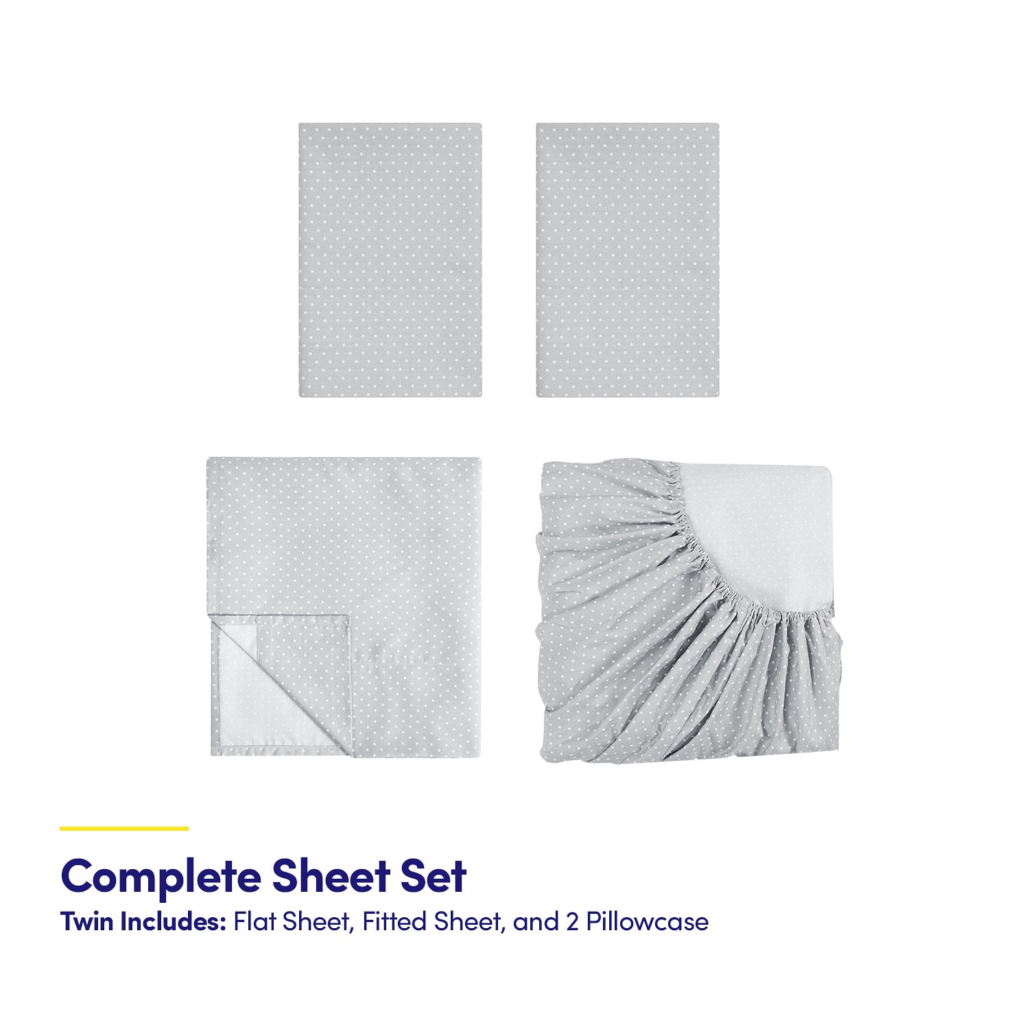 Sweet Home Collection™ 6 Piece Polka Dots Printed Sheet Set, Deluxe Ultra Soft 1500 Series, Double Brushed Microfiber