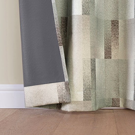Sun Zero Sterling Gradient Geometric Grommet Top 100% Blackout Single Curtain Panel