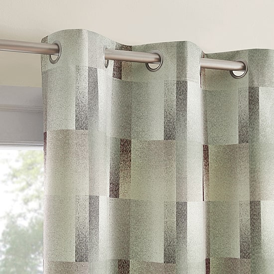 Sun Zero Sterling Gradient Geometric Grommet Top 100% Blackout Single Curtain Panel