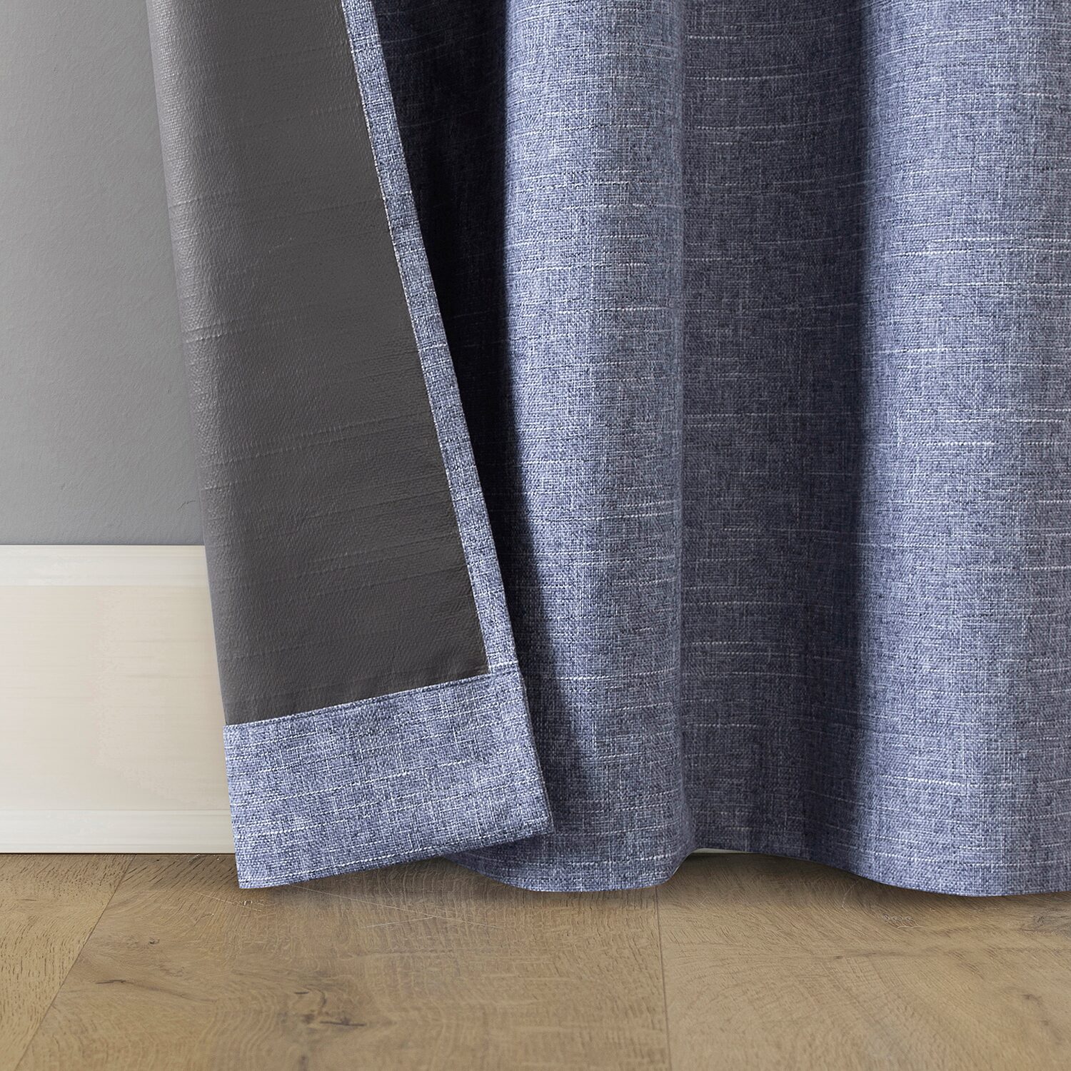 Sun Zero Tula Crosshatch Grommet Top 100% Blackout Single Curtain Panel