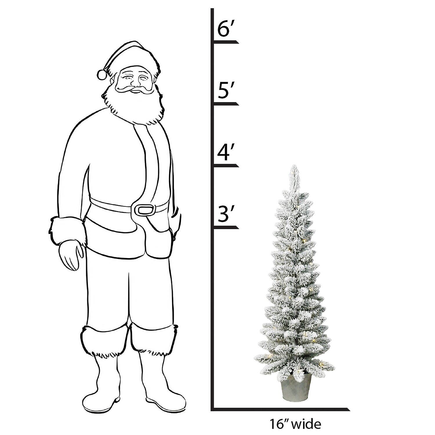 Traditional 4 Foot Potted Pine Christmas Tree