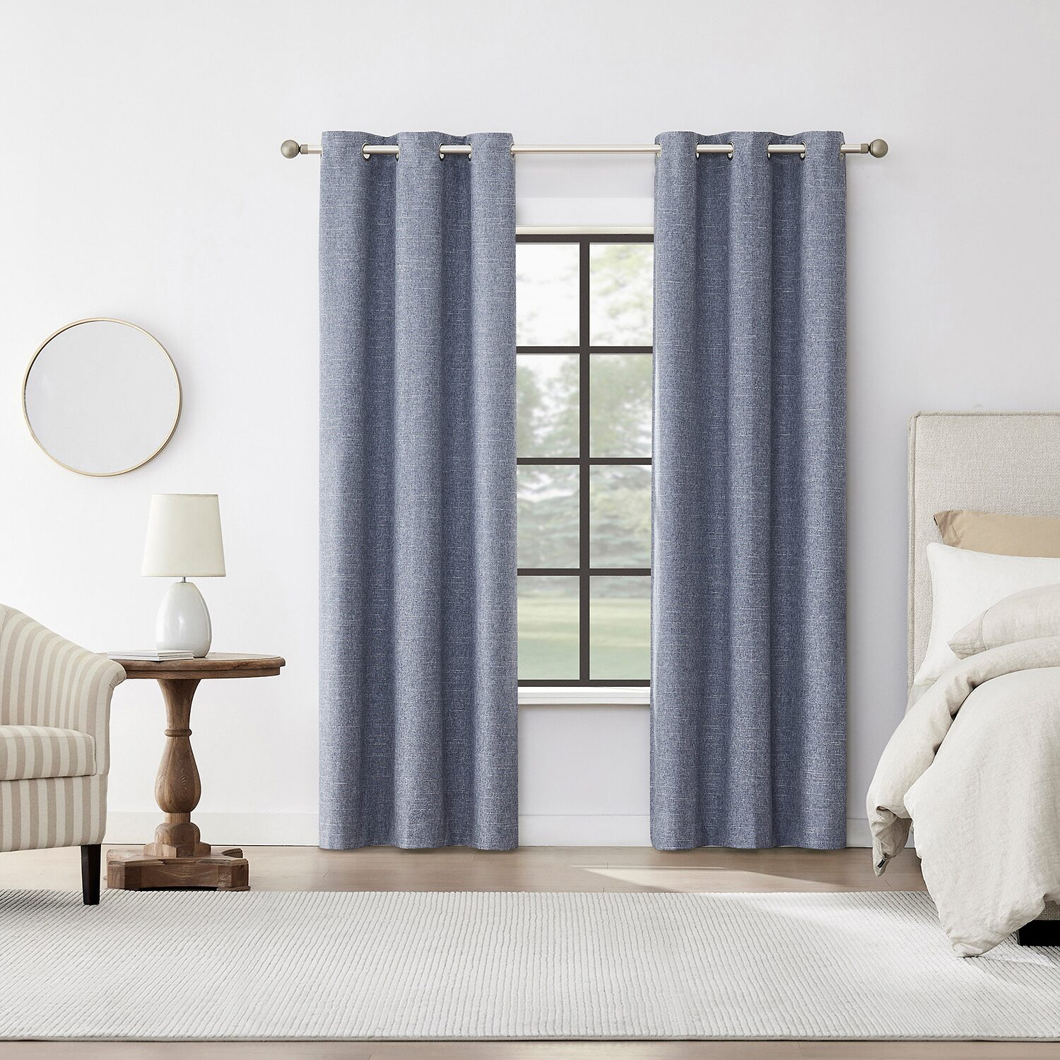 Sun Zero Tula Crosshatch Grommet Top 100% Blackout Single Curtain Panel