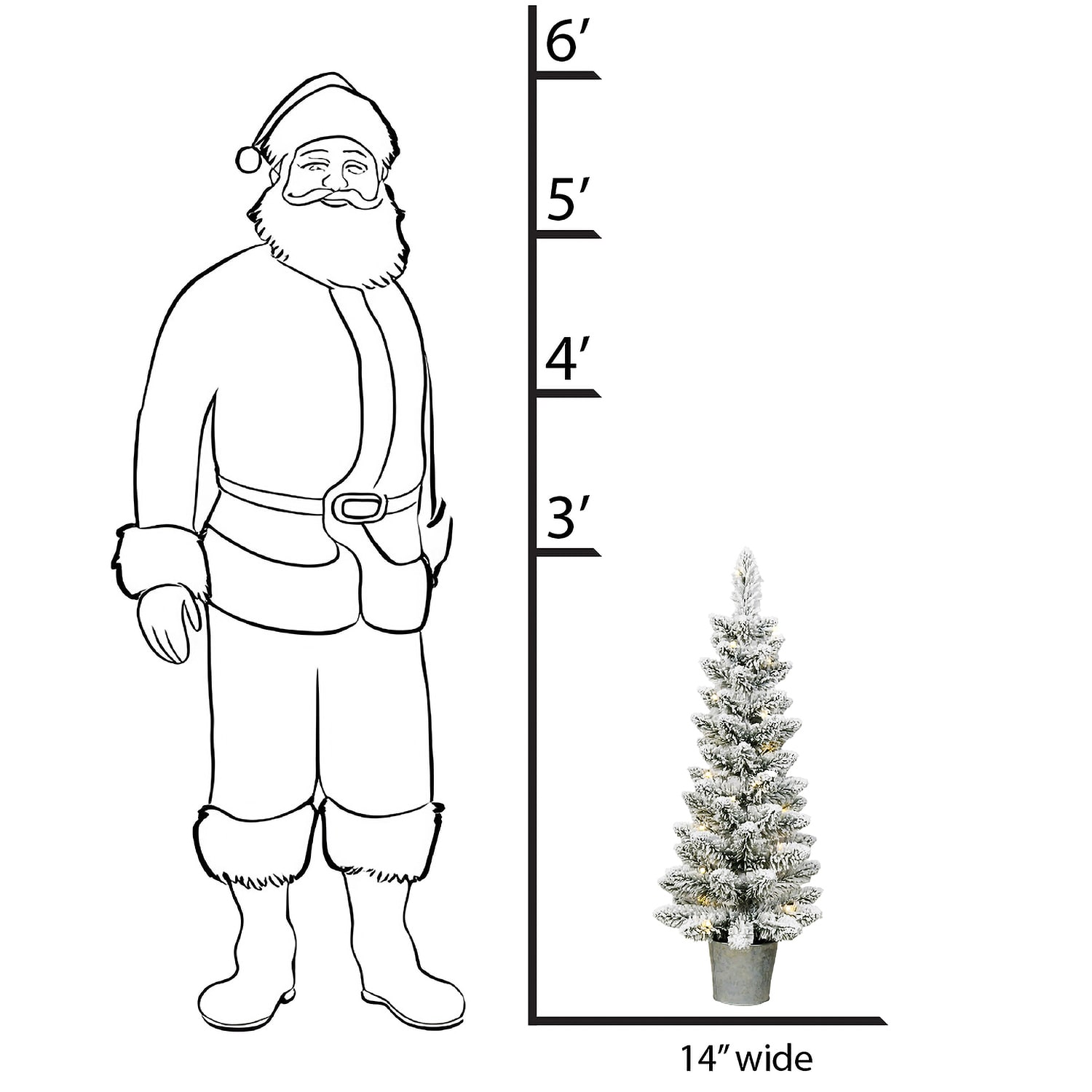 Traditional 3 Foot Potted Pine Christmas Tree