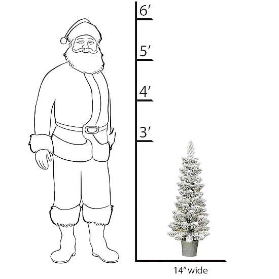 Traditional 3 Foot Potted Pine Christmas Tree