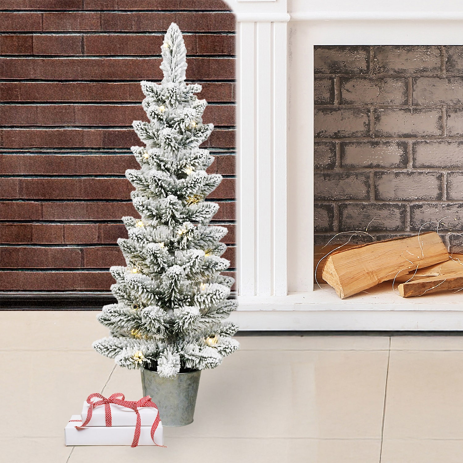 Traditional 3 Foot Potted Pine Christmas Tree