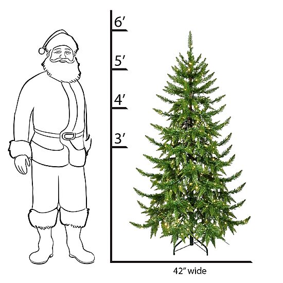 Traditional 6 Foot Pre-Lit Pine Christmas Tree