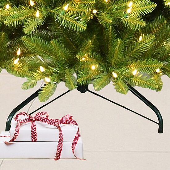 Traditional 9 Foot Pre-Lit Fir Christmas Tree