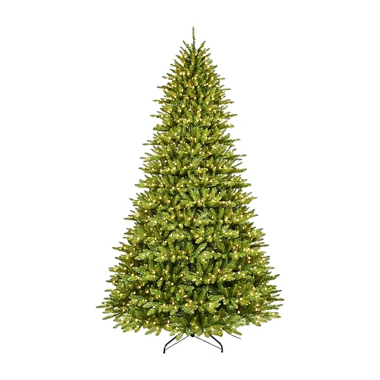 Traditional 9 Foot Pre-Lit Fir Christmas Tree