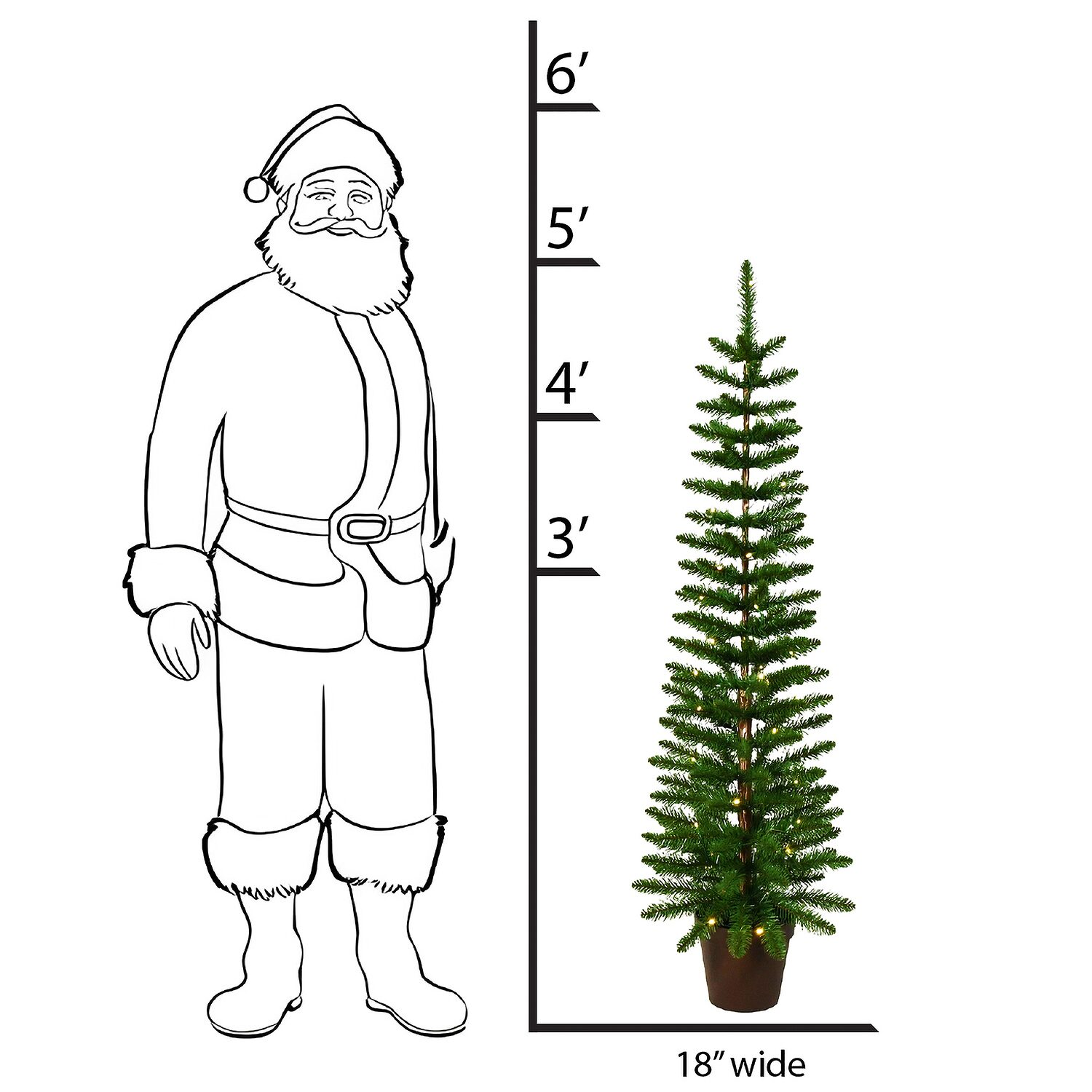 Traditional 5 Foot Potted Pine Christmas Tree