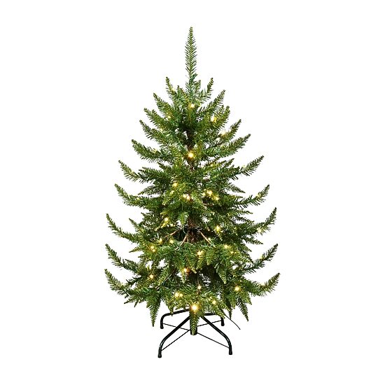 Traditional 4 Foot Pre-Lit Pine Christmas Tree