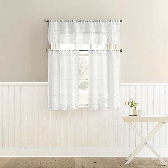 No 918 Camille Macrame Lace Trim 2-pc. Rod Pocket Window Tier