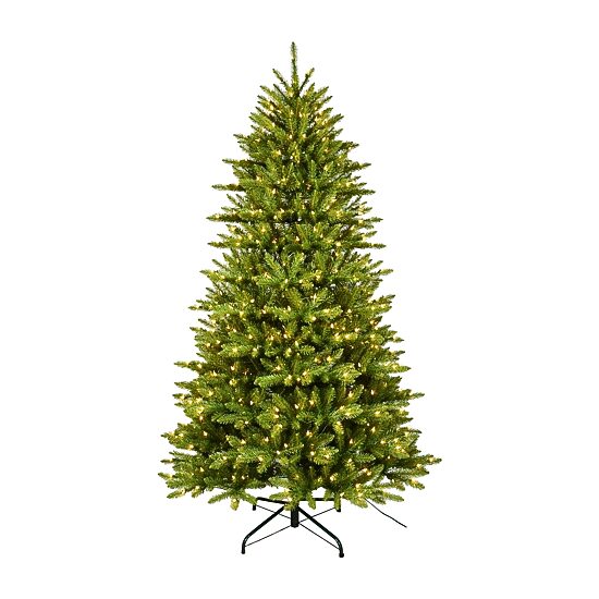 Traditional 7 Foot Pre-Lit Fir Christmas Tree