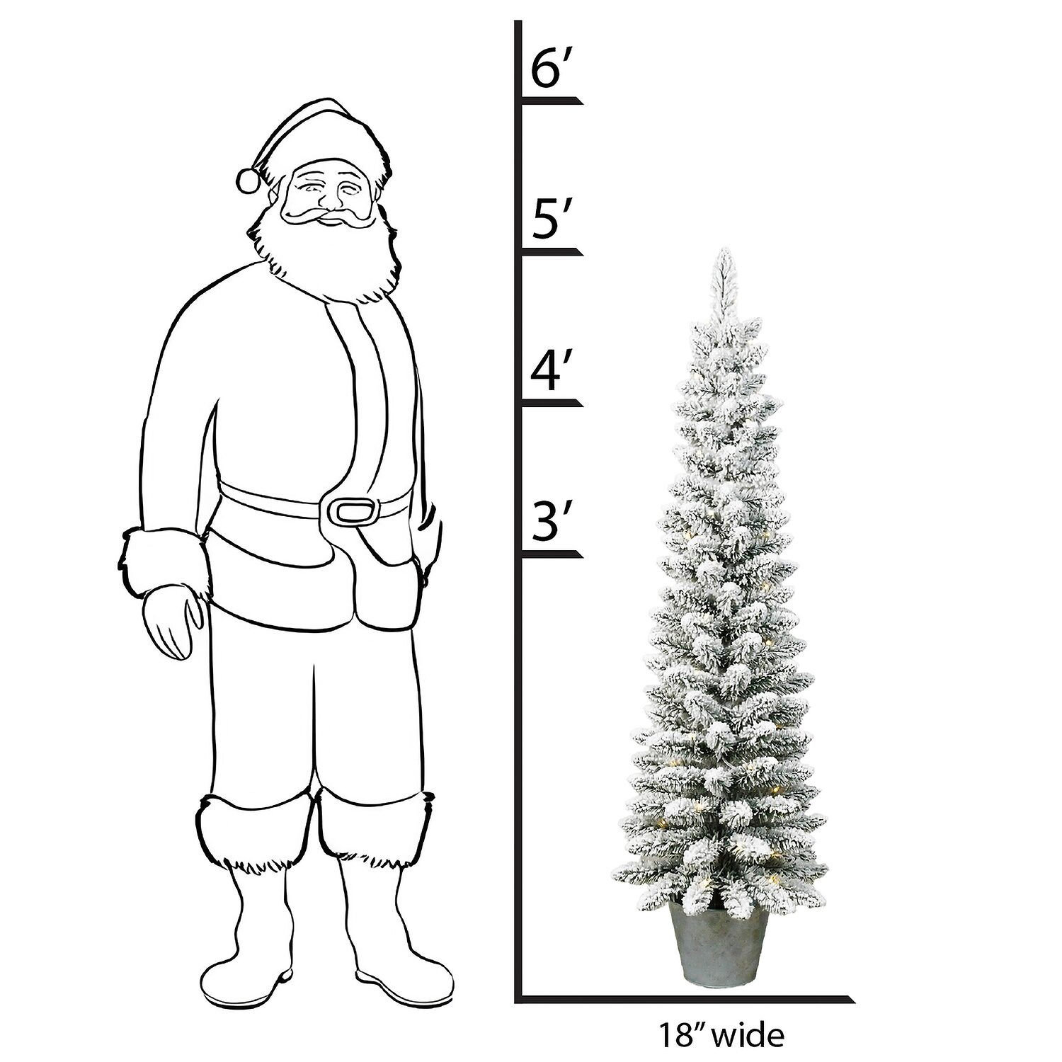 Traditional 5 Foot Potted Pine Christmas Tree