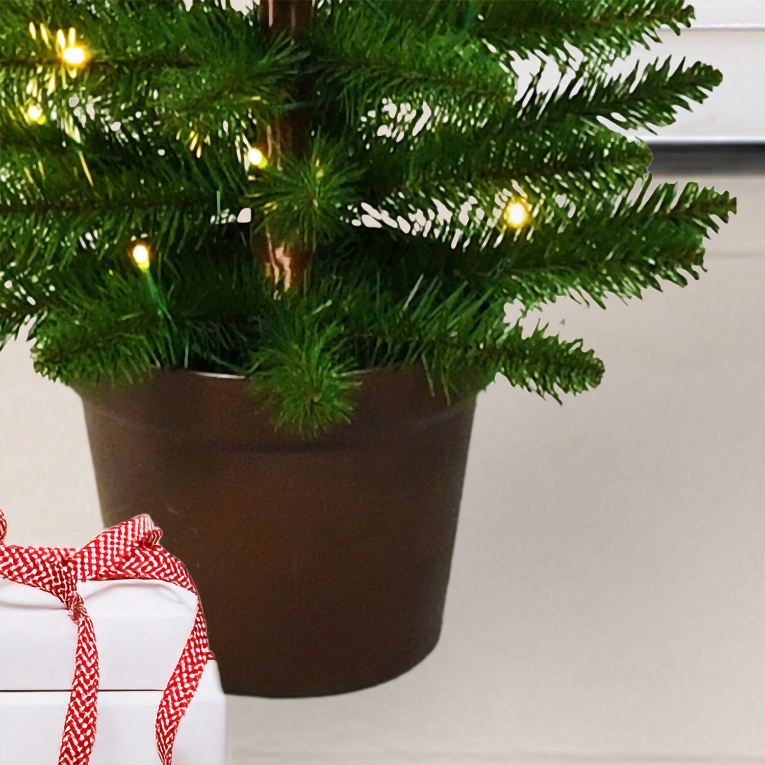 Traditional 4 Foot Pre-Lit Pine Christmas Tree
