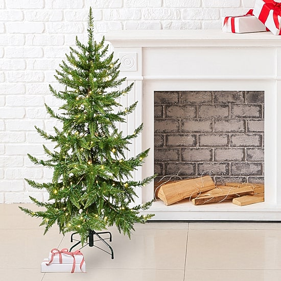 Traditional 5 Foot Pre-Lit Pine Christmas Tree