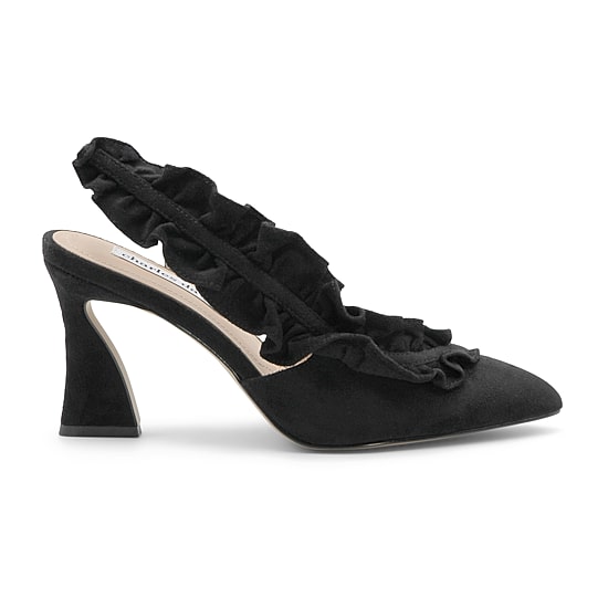 Charles David Lapel Womens Pointed Closed Toe Flared Heel Pumps