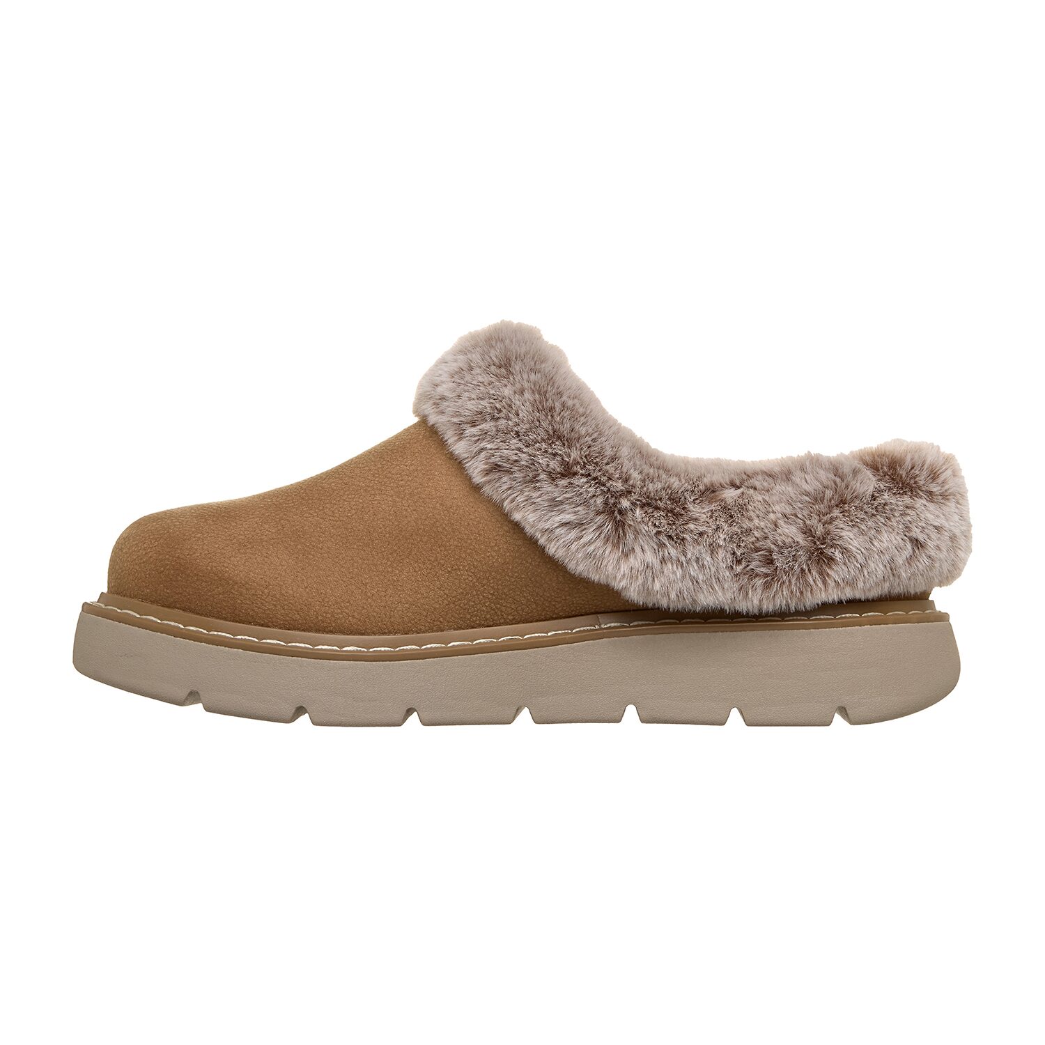 Skechers Bobs Keepsakes Lite Cozy Blend Womens Memory Foam Faux Fur Trim Slip-On Slippers Wide Width