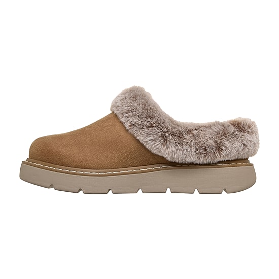 Skechers Bobs Keepsakes Lite Cozy Blend Womens Memory Foam Faux Fur Trim Slip-On Slippers Wide Width