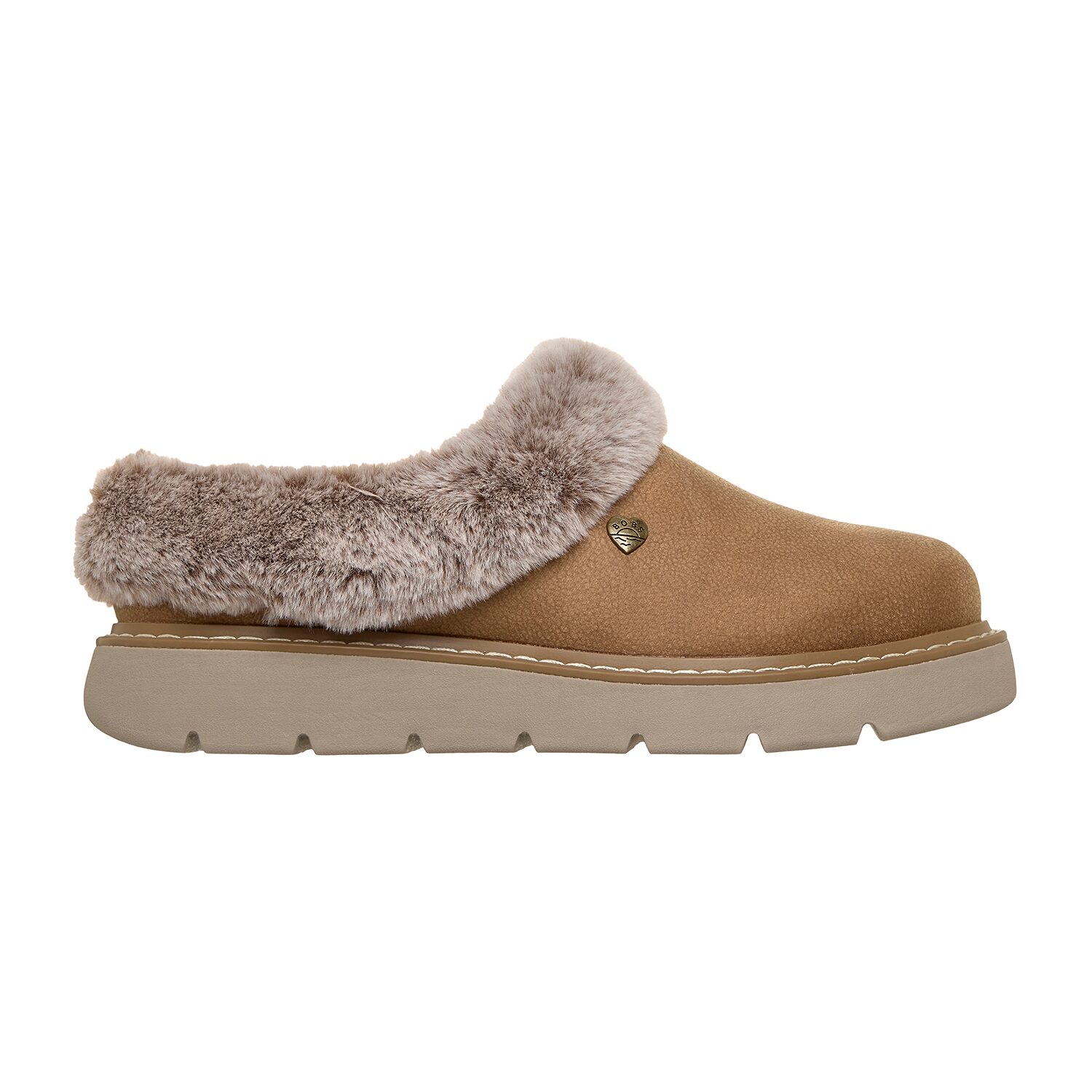 Skechers Bobs Keepsakes Lite Cozy Blend Womens Memory Foam Faux Fur Trim Slip-On Slippers Wide Width