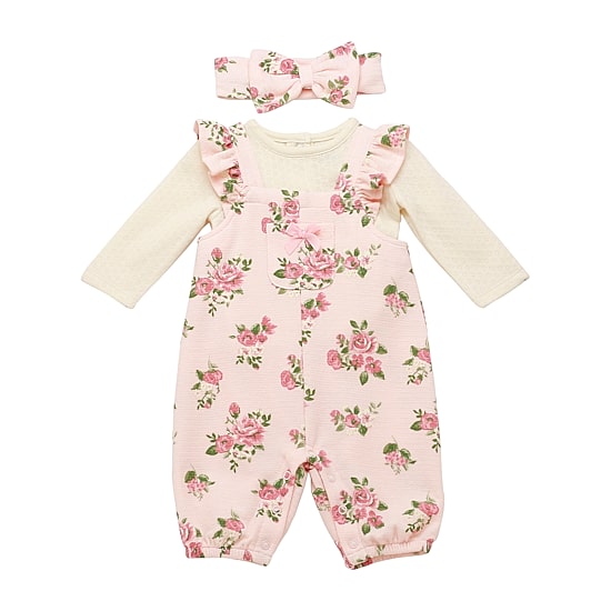 Baby Starters Baby Girls 3-pc. Overall Set