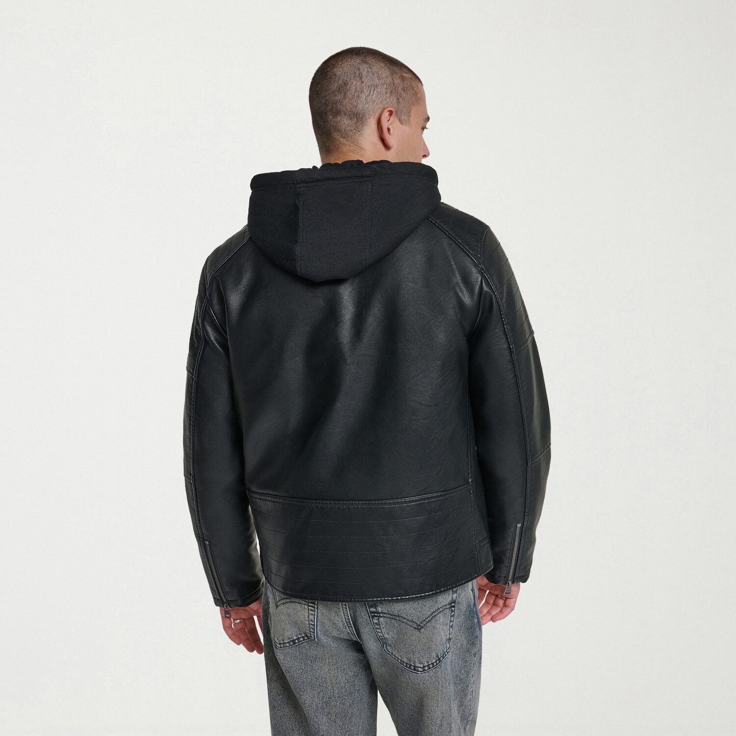 Levi's® Mens Faux Leather Hooded Midweight Jacket