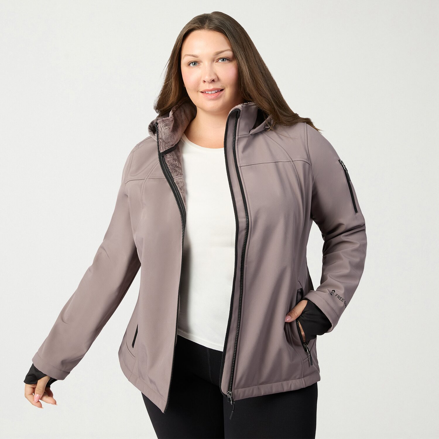 Free Country Womens Water Resistant Lightweight Plus Softshell Jacket