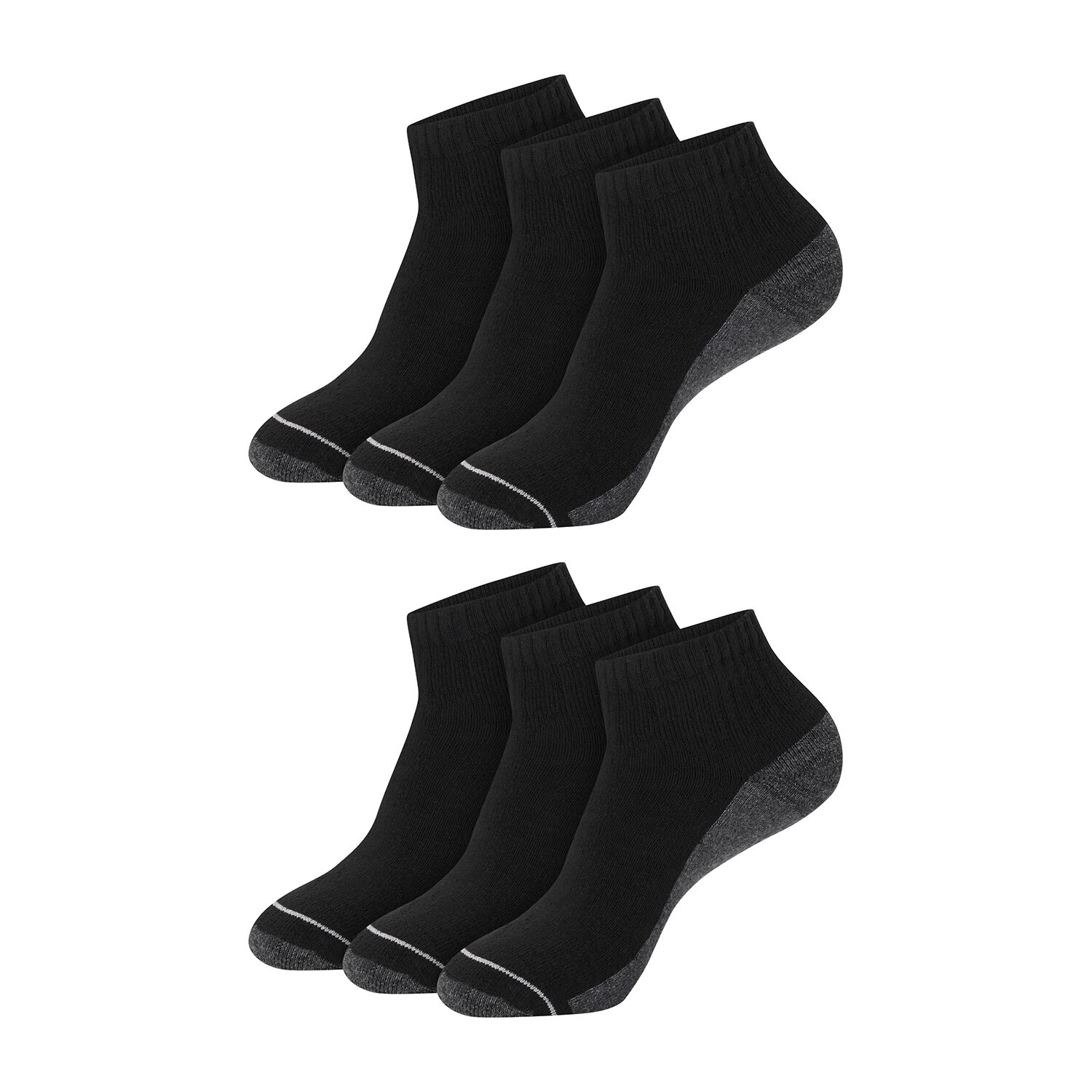 Hanes Ultimate Mens Multi-Pack 6 Pair Quarter Ankle Socks