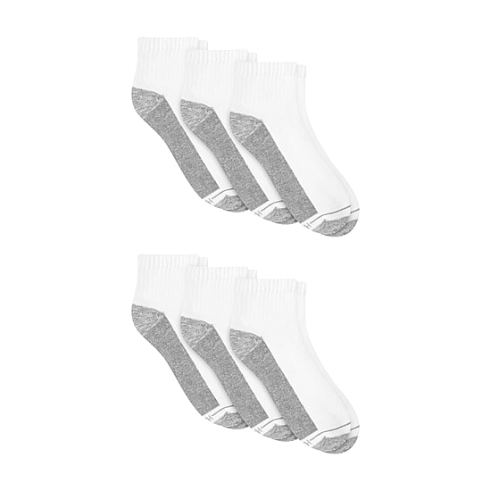 Hanes Ultimate Mens Multi-Pack 6 Pair Quarter Ankle Socks