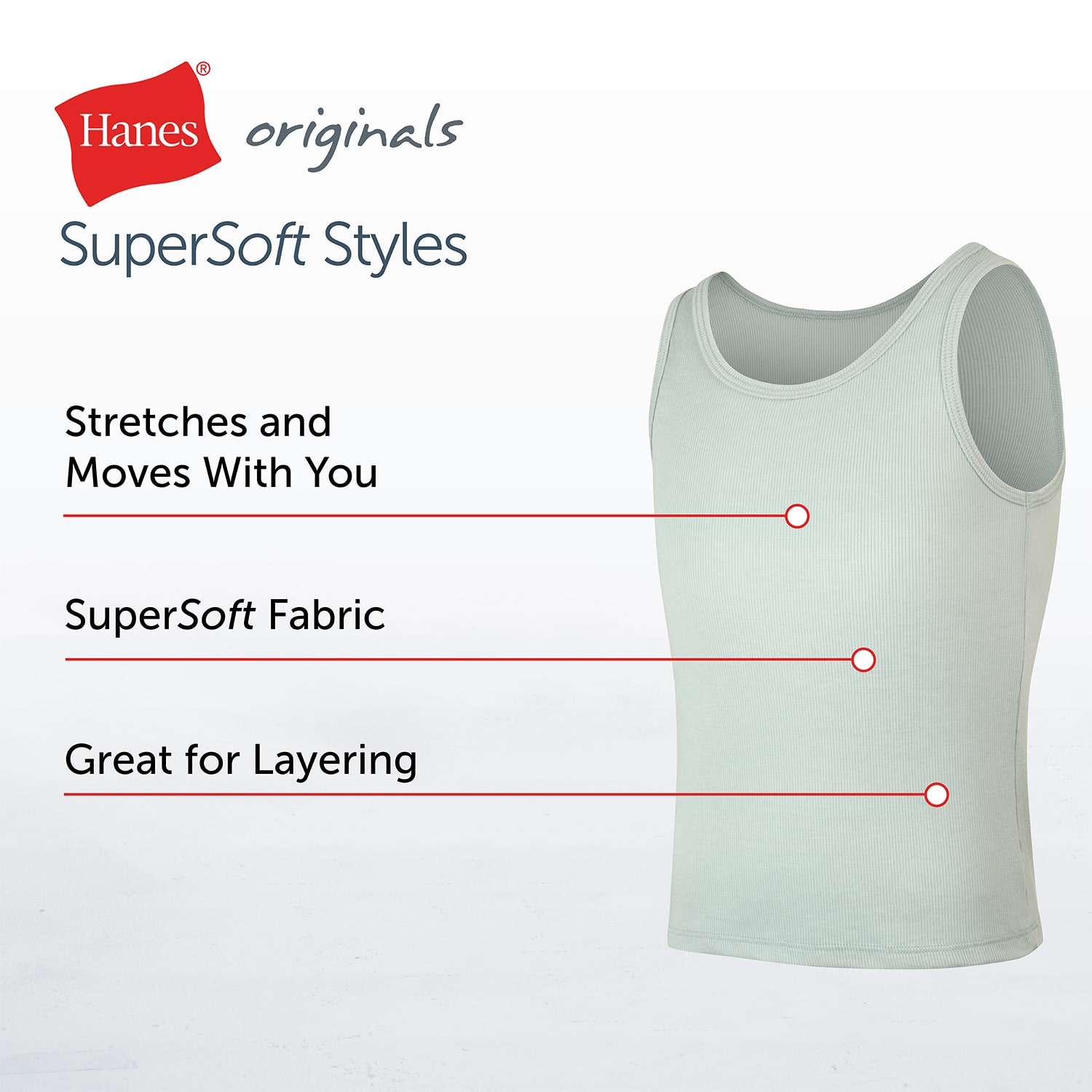 Hanes Originals Supersoft Little & Big Kid Girls U Neck Sleeveless 4 Pack Tank