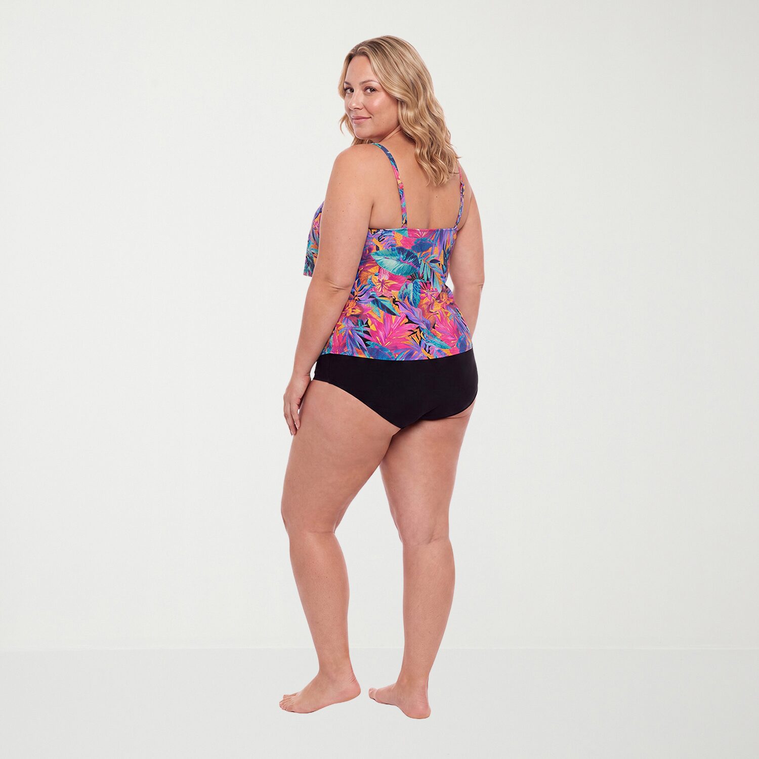 Trimshaper Womens Leaf Plus Tankini Swimsuit Top