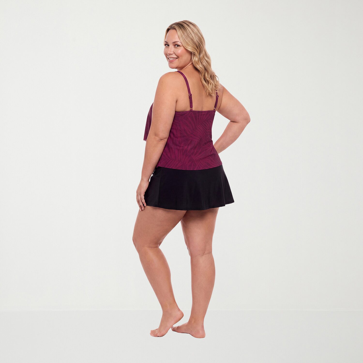 Trimshaper Womens Leaf Plus Tankini Swimsuit Top