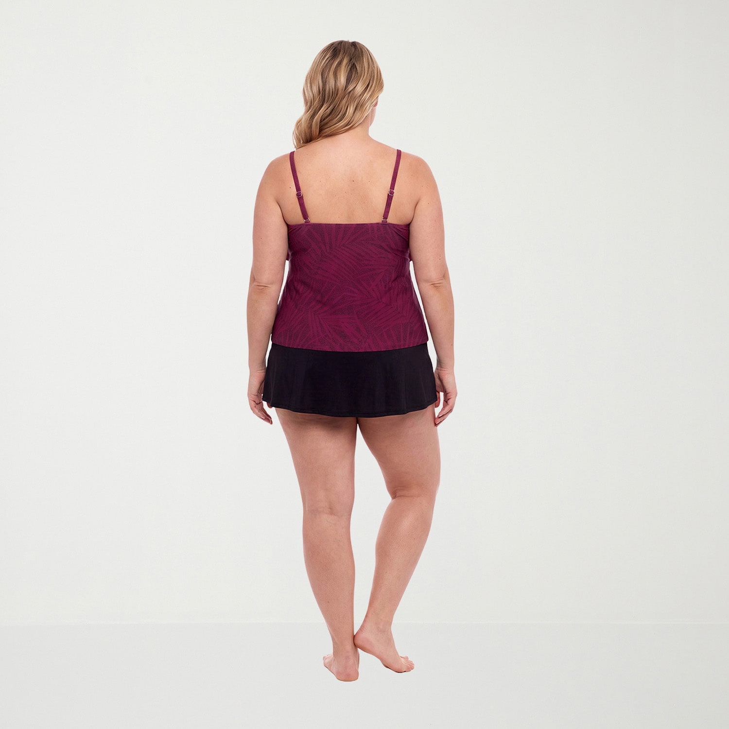Trimshaper Womens Leaf Plus Tankini Swimsuit Top