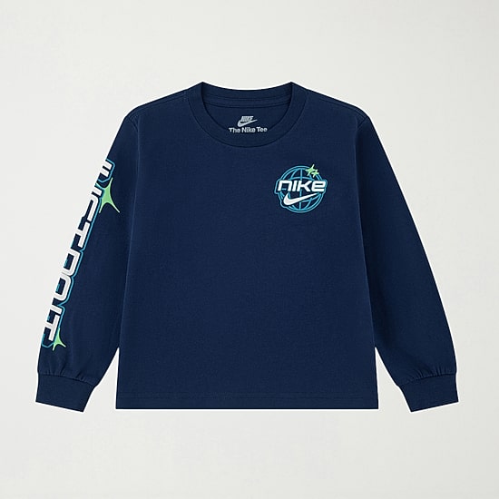 Nike Toddler Boys Crew Neck Long Sleeve Regular Fit Graphic T-Shirt