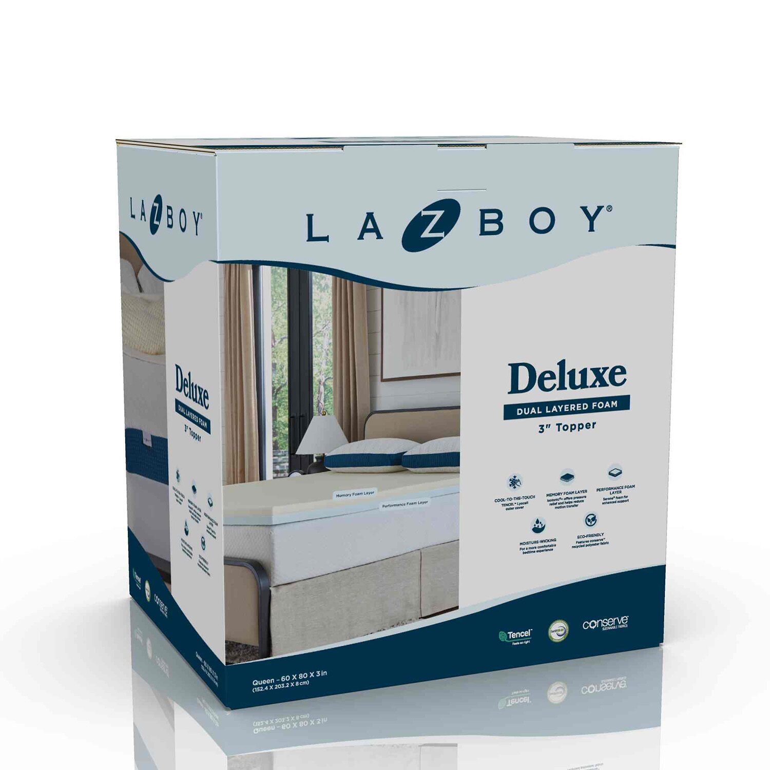La-Z-Boy Serene / Isotonic+ Memory Foam 3” Dual Layered Mattress Topper
