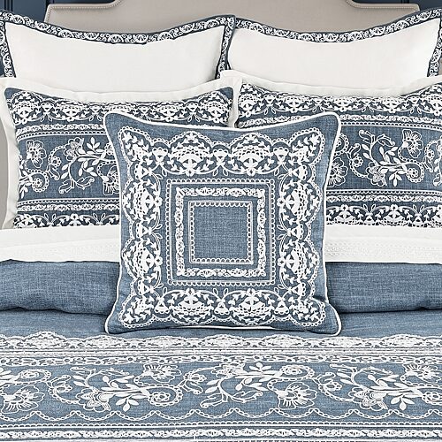 Queen Street Chantal Square Throw Pillow In Blue