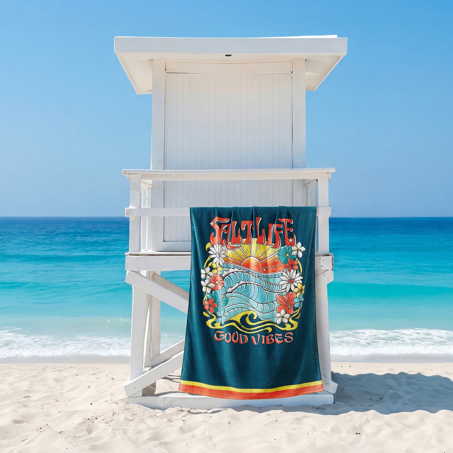 Salt Life Sunrise Vibes Quick Dry Beach Towel