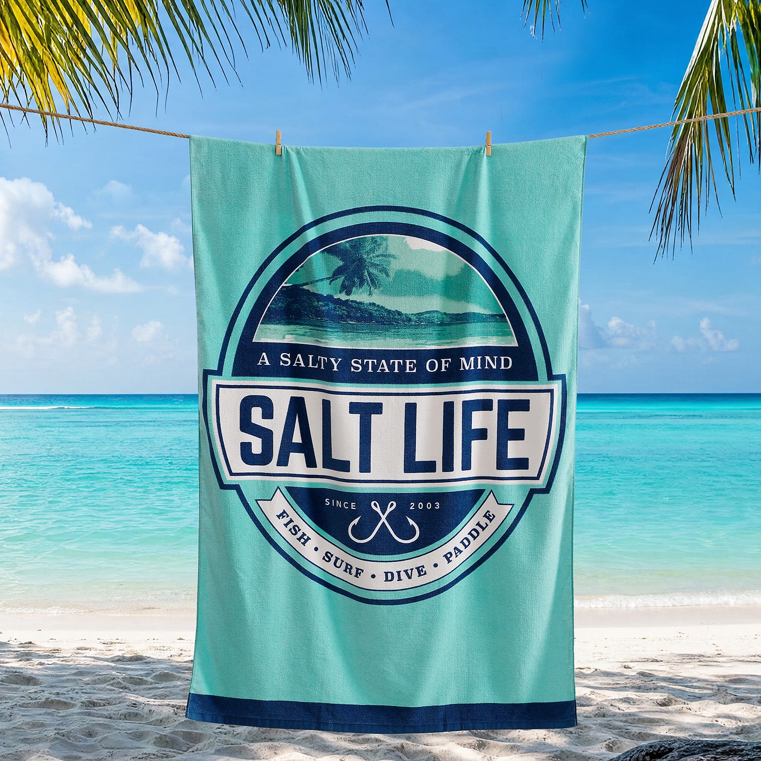 Salt Life Salty State Of Mind Quick Dry Beach Towel