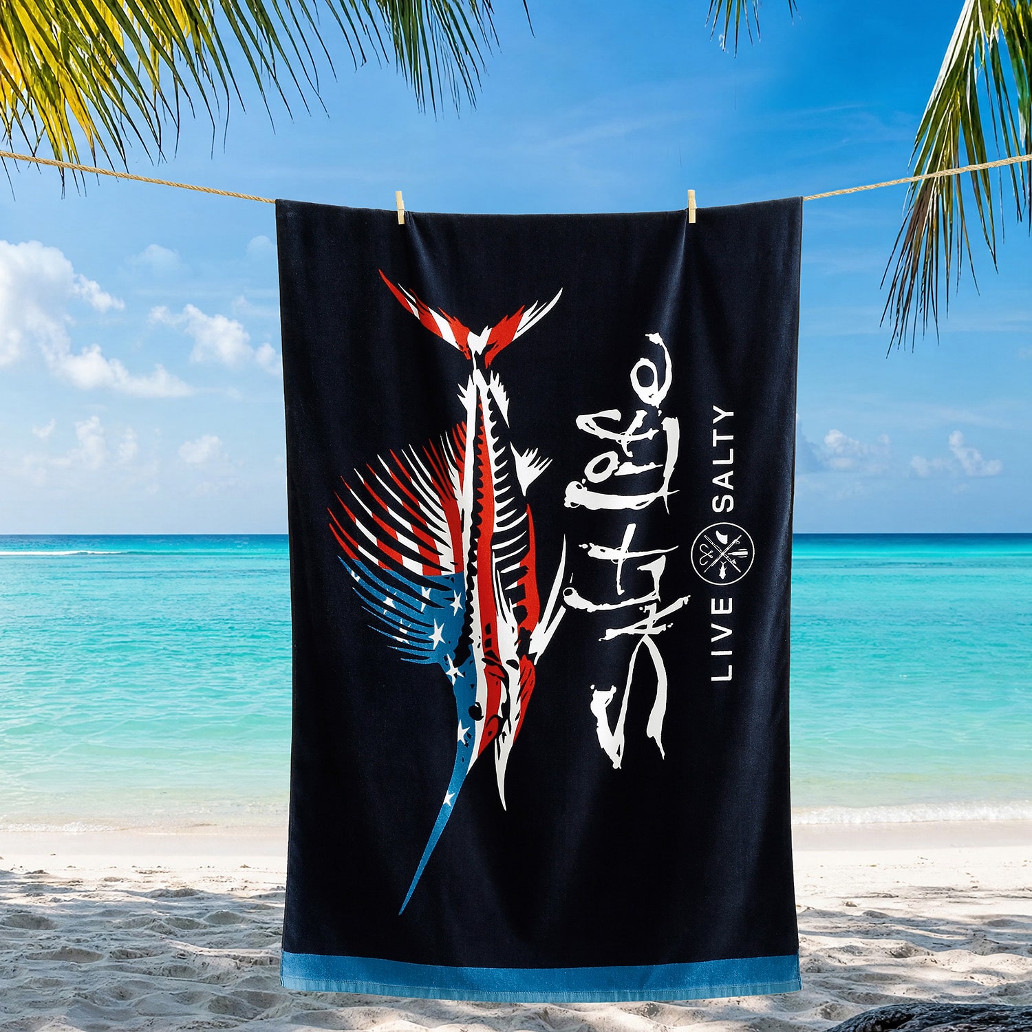 Salt Life American Bones Quick Dry Beach Towel