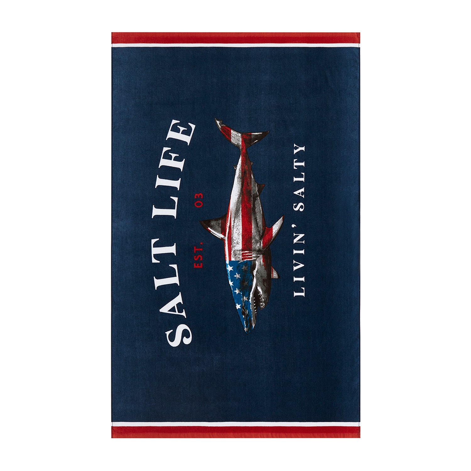 Salt Life American Shark Quick Dry Beach Towel