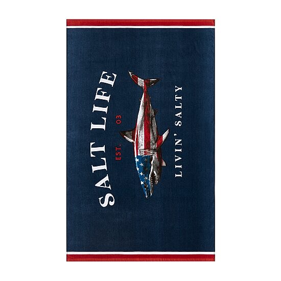 Salt Life American Shark Quick Dry Beach Towel