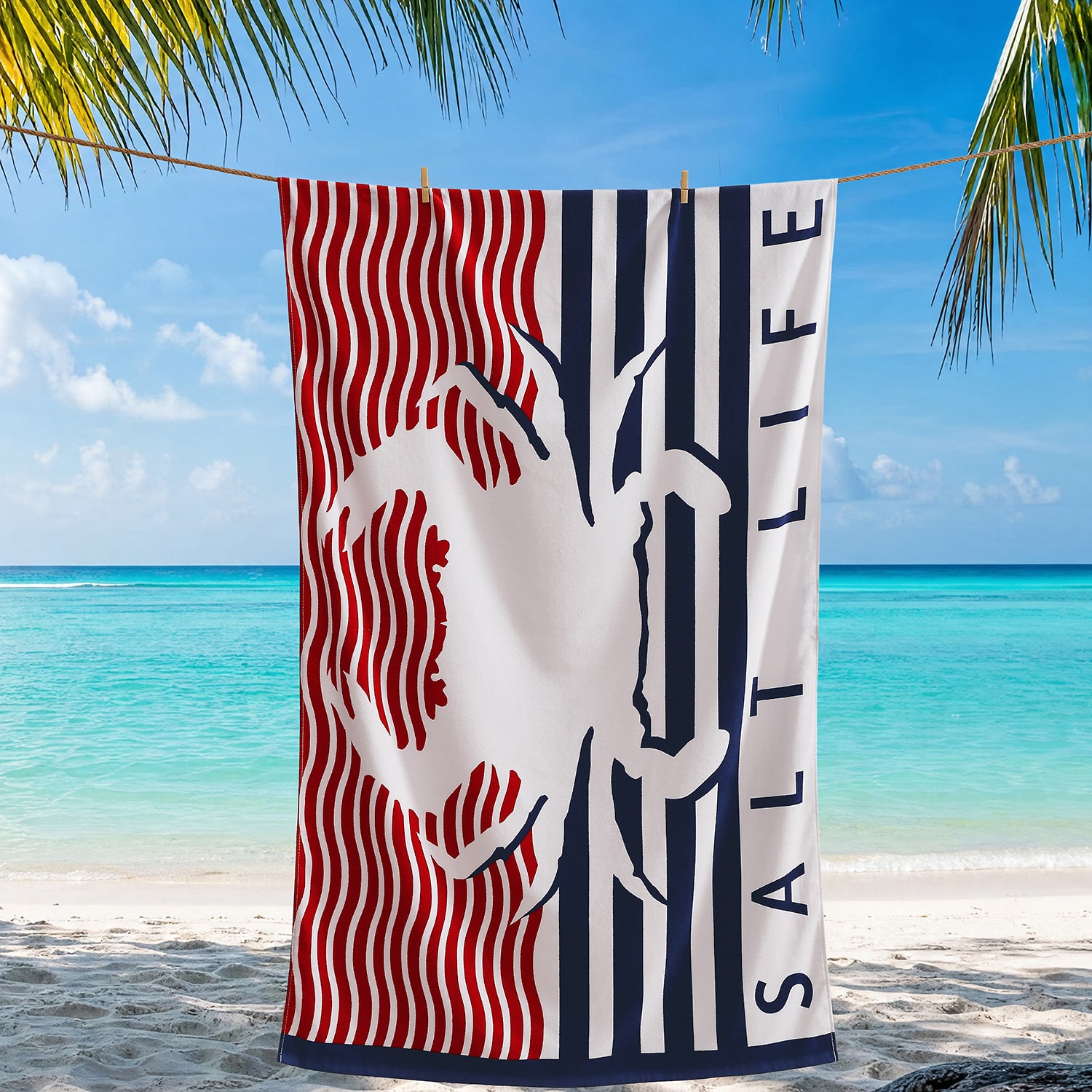 Salt Life Crabbin Quick Dry Beach Towel