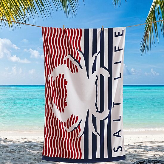 Salt Life Crabbin Quick Dry Beach Towel