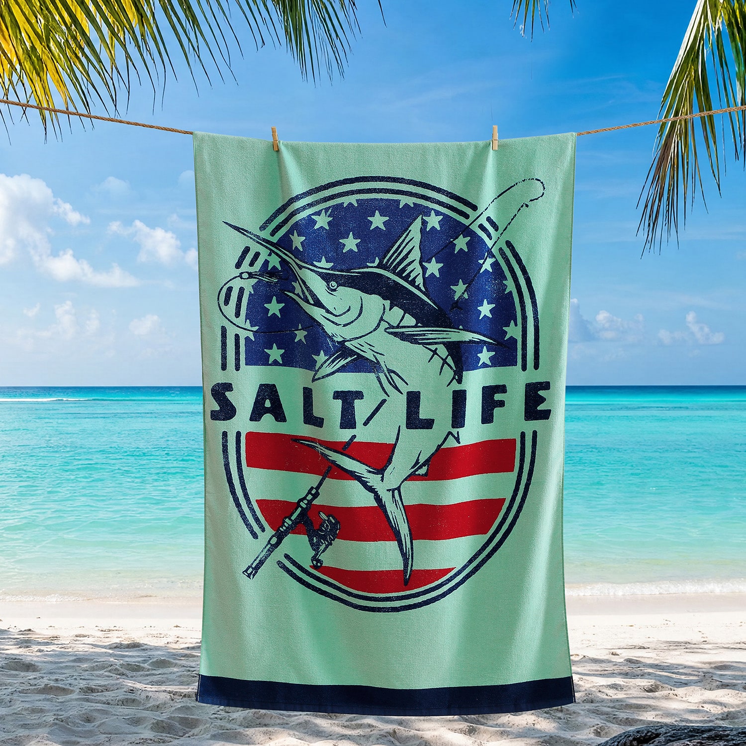 Salt Life Salty N' Proud Quick Dry Beach Towel