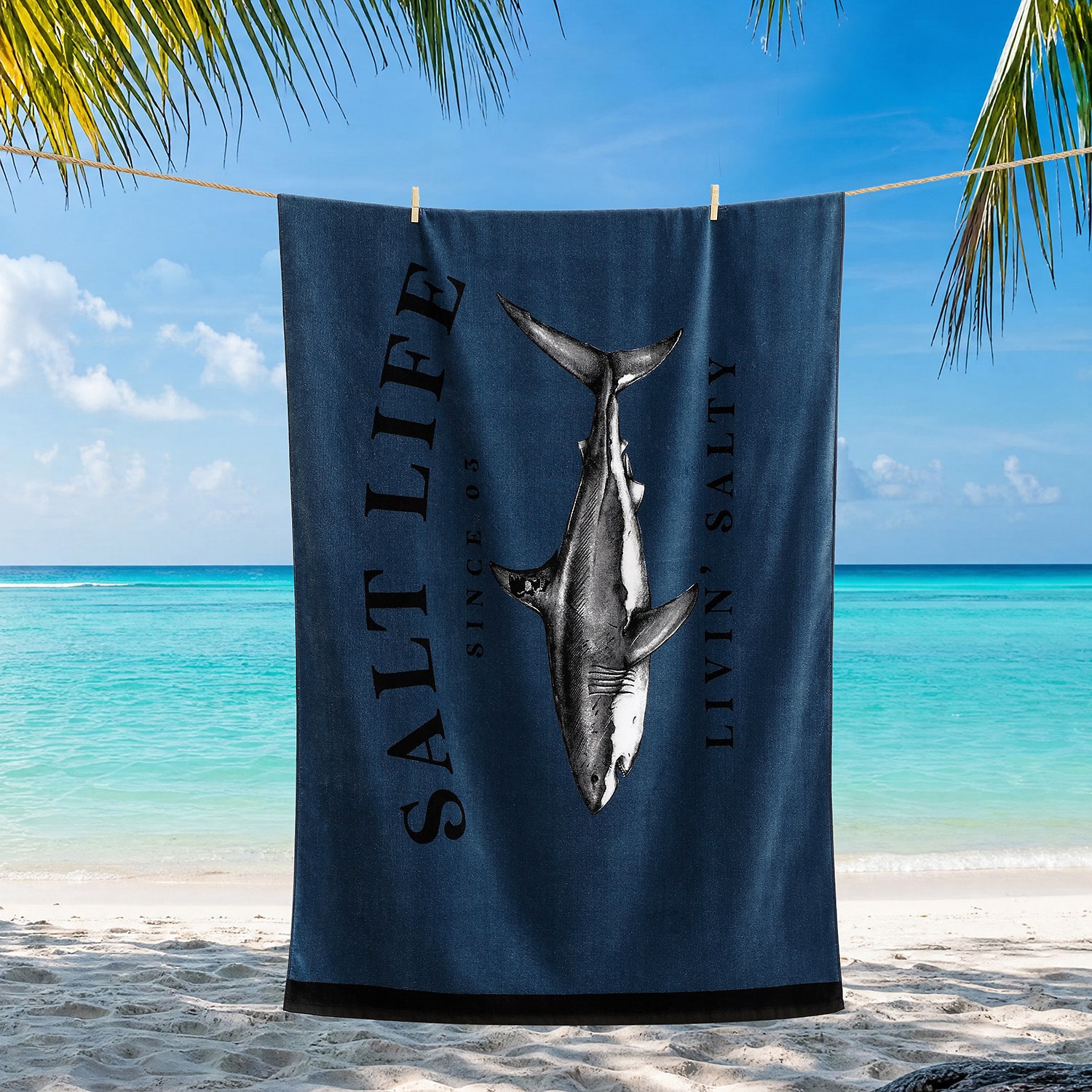Salt Life Jaws Of Steel Quick Dry Beach Towel
