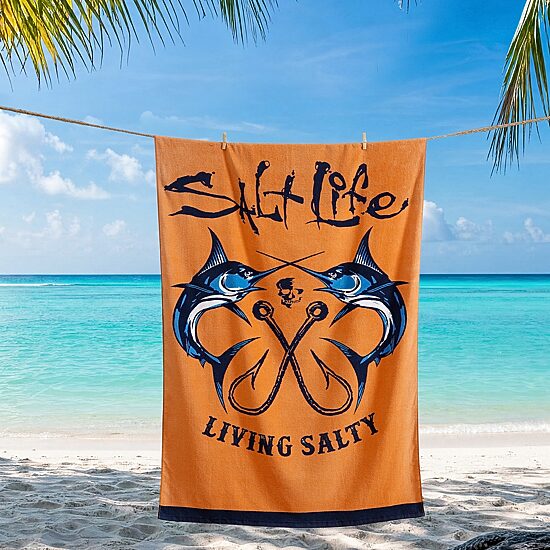 Salt Life Crossed Bills Quick Dry Beach Towel