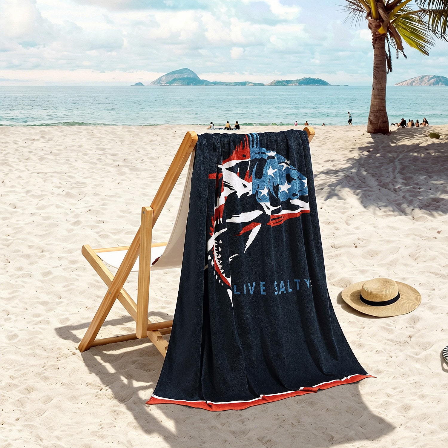 Salt Life American Fish Quick Dry Beach Towel