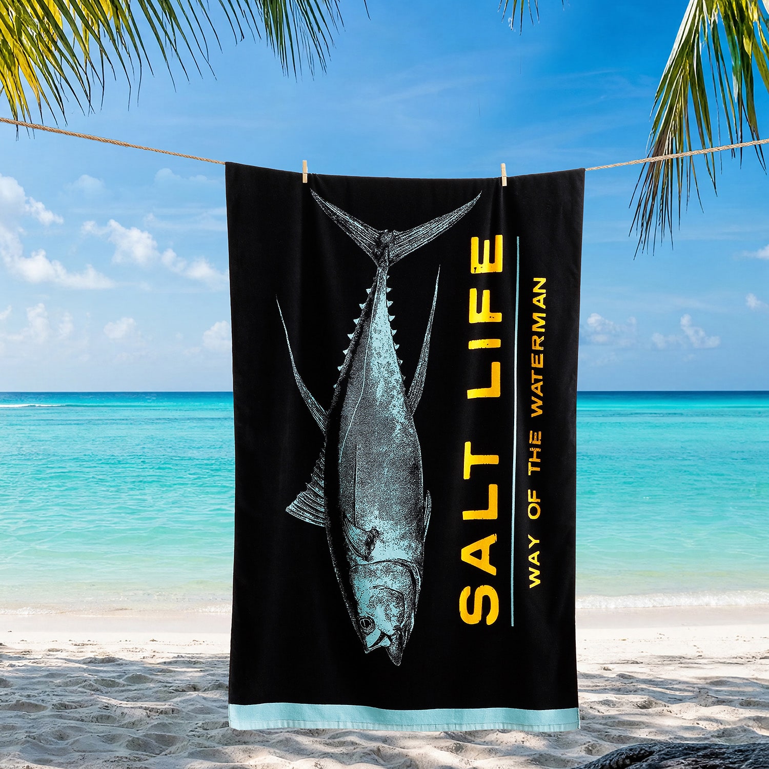 Salt Life Way Of The Waterman Quick Dry Beach Towel