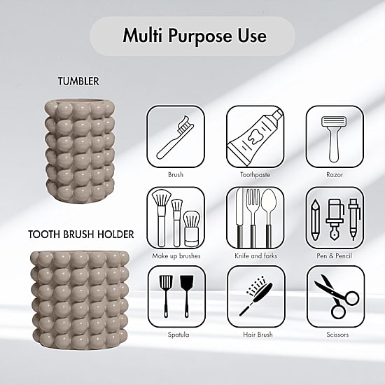 Better Trends Nova Collection 3PC Soap Dispenser, Toothbrush Holder and Tumbler Set